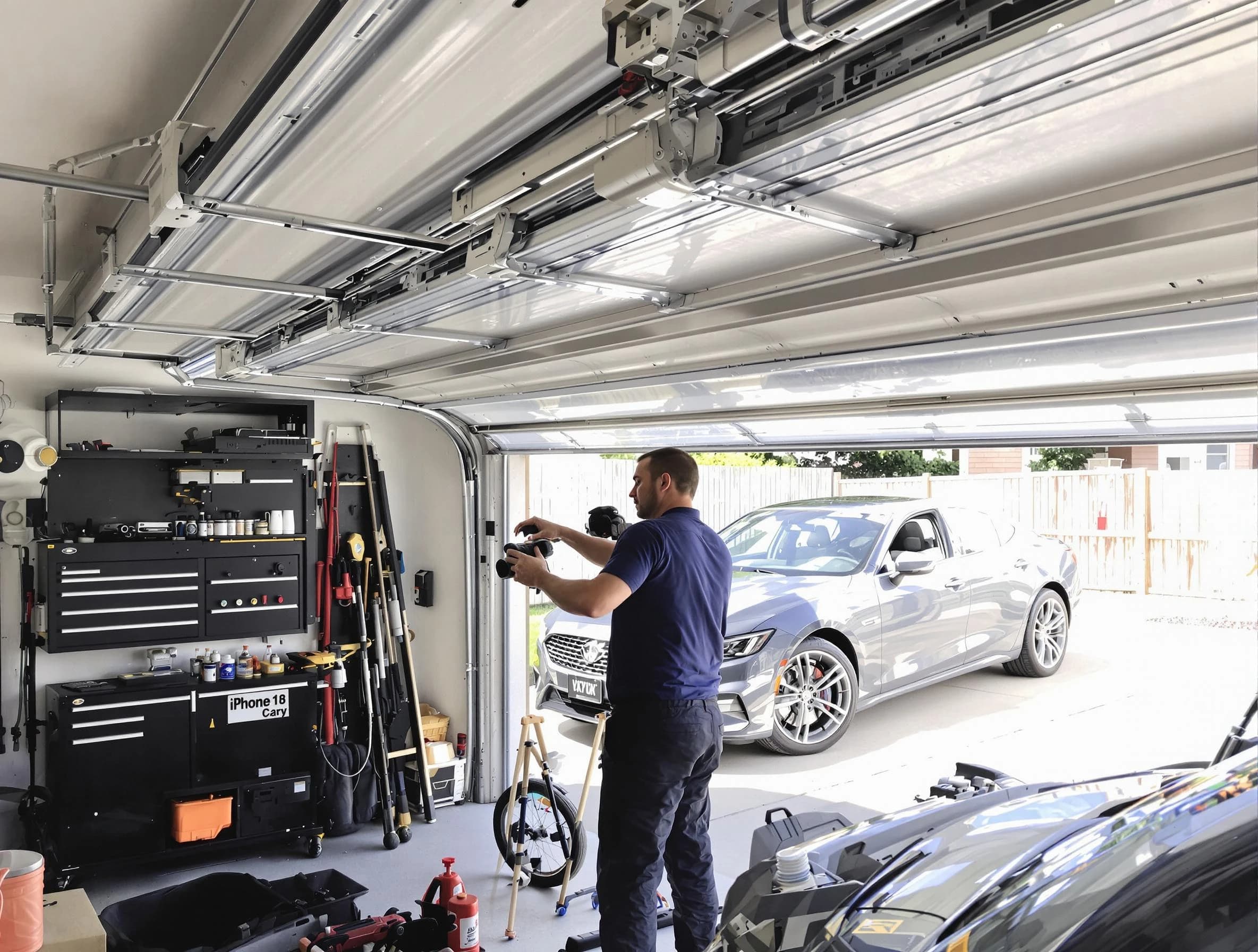 Mountain Brook Garage Door Repair technician fixing noisy garage door in Mountain Brook