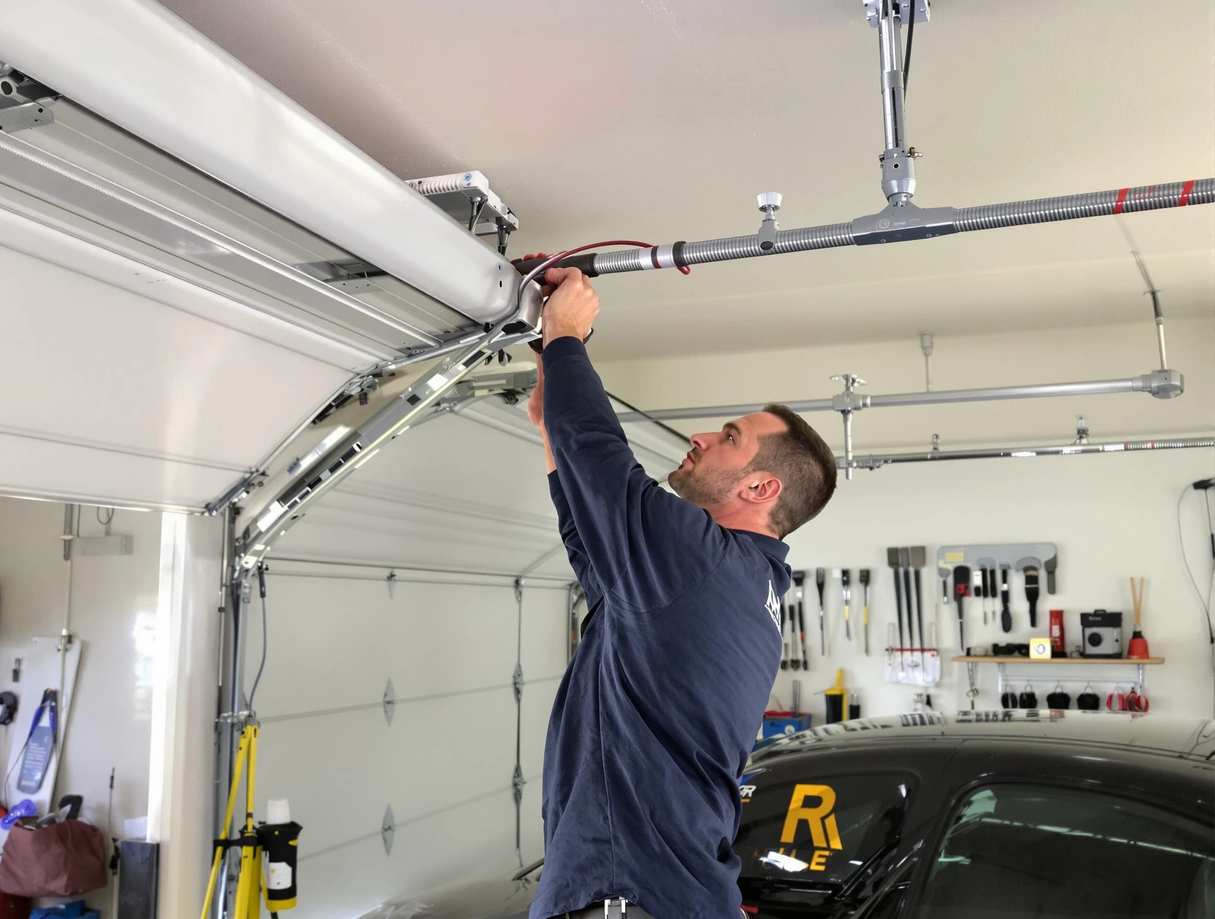 Mountain Brook Garage Door Repair technician performing garage door cable repair in Mountain Brook