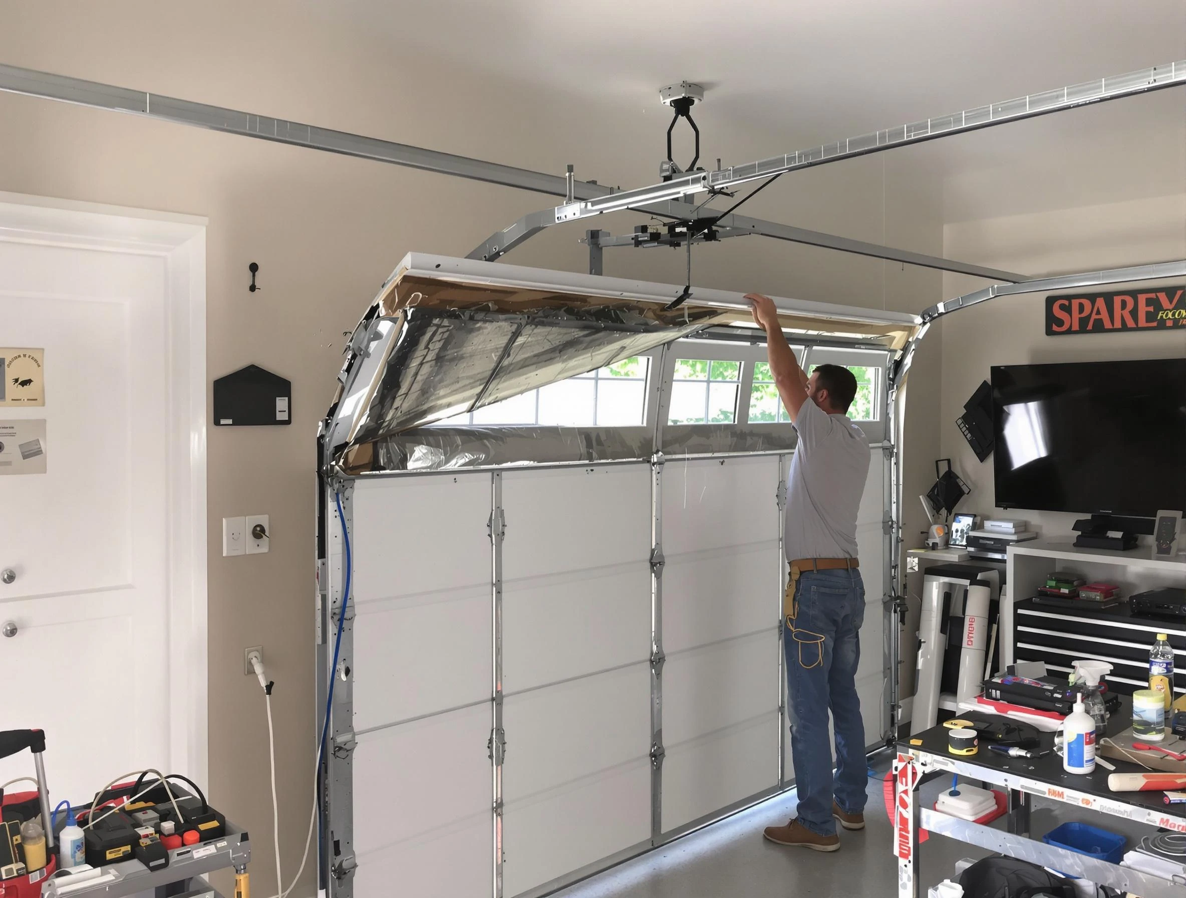 Garage door section replacement by Mountain Brook Garage Door Repair in Mountain Brook