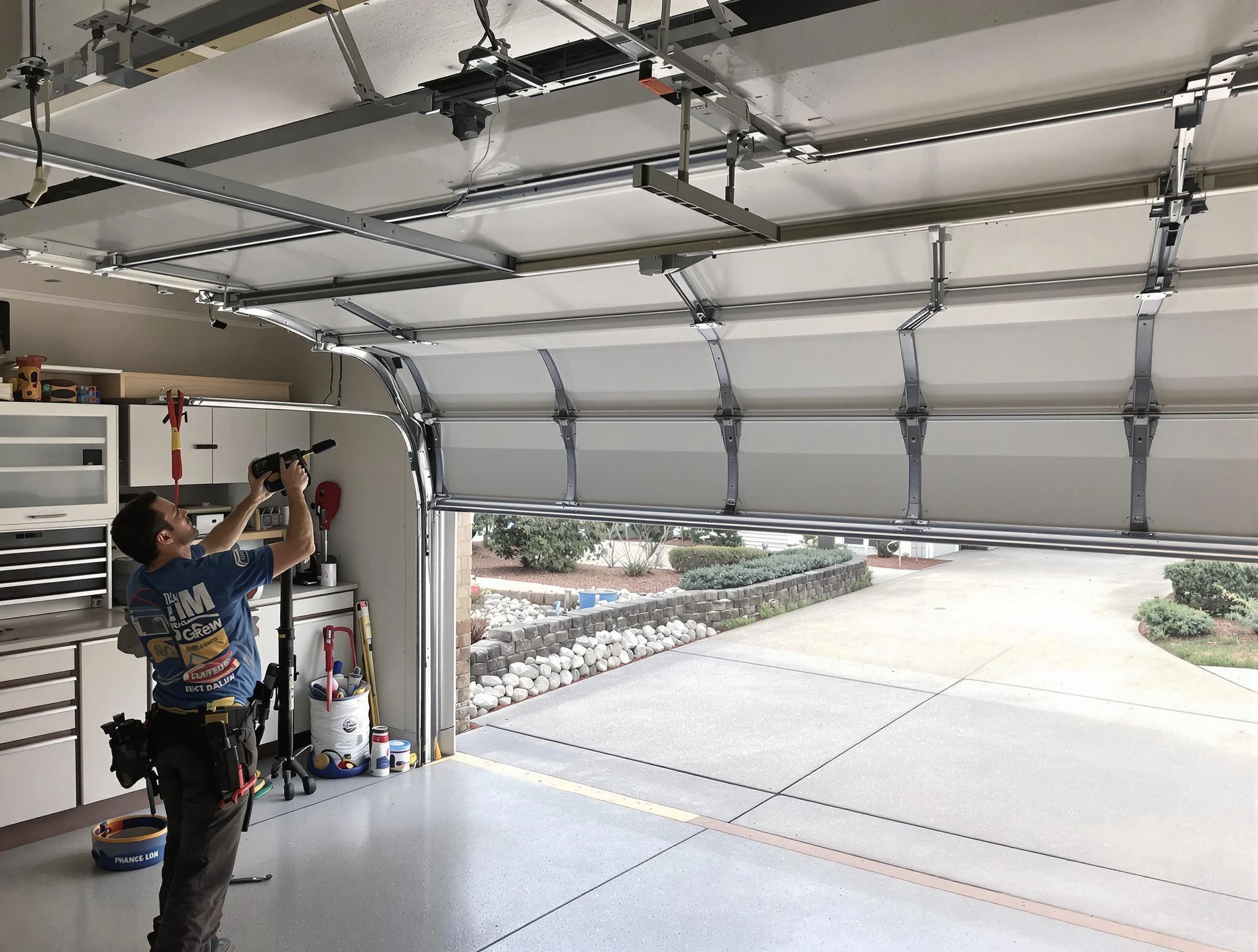 Garage door track repair service by Mountain Brook Garage Door Repair in Mountain Brook